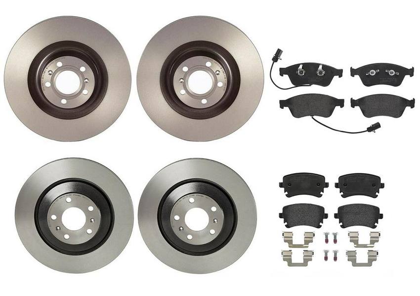Brembo Brake Pads and Rotors Kit Front and Rear (360mm/335mm) (Low